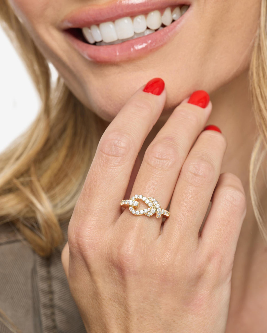 Knot Ring - Gold|White Diamondettes