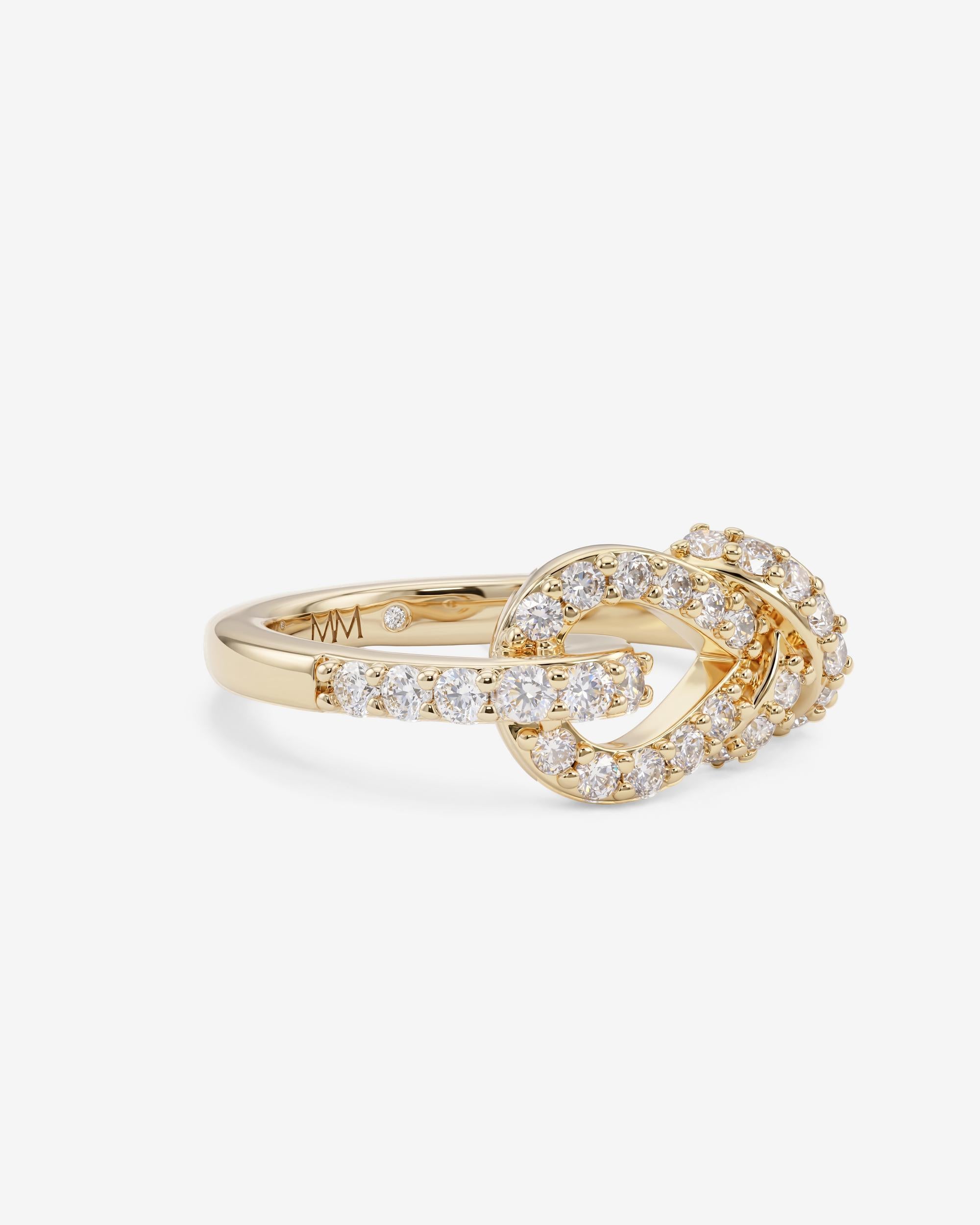 Knot Ring - Gold|White Diamondettes