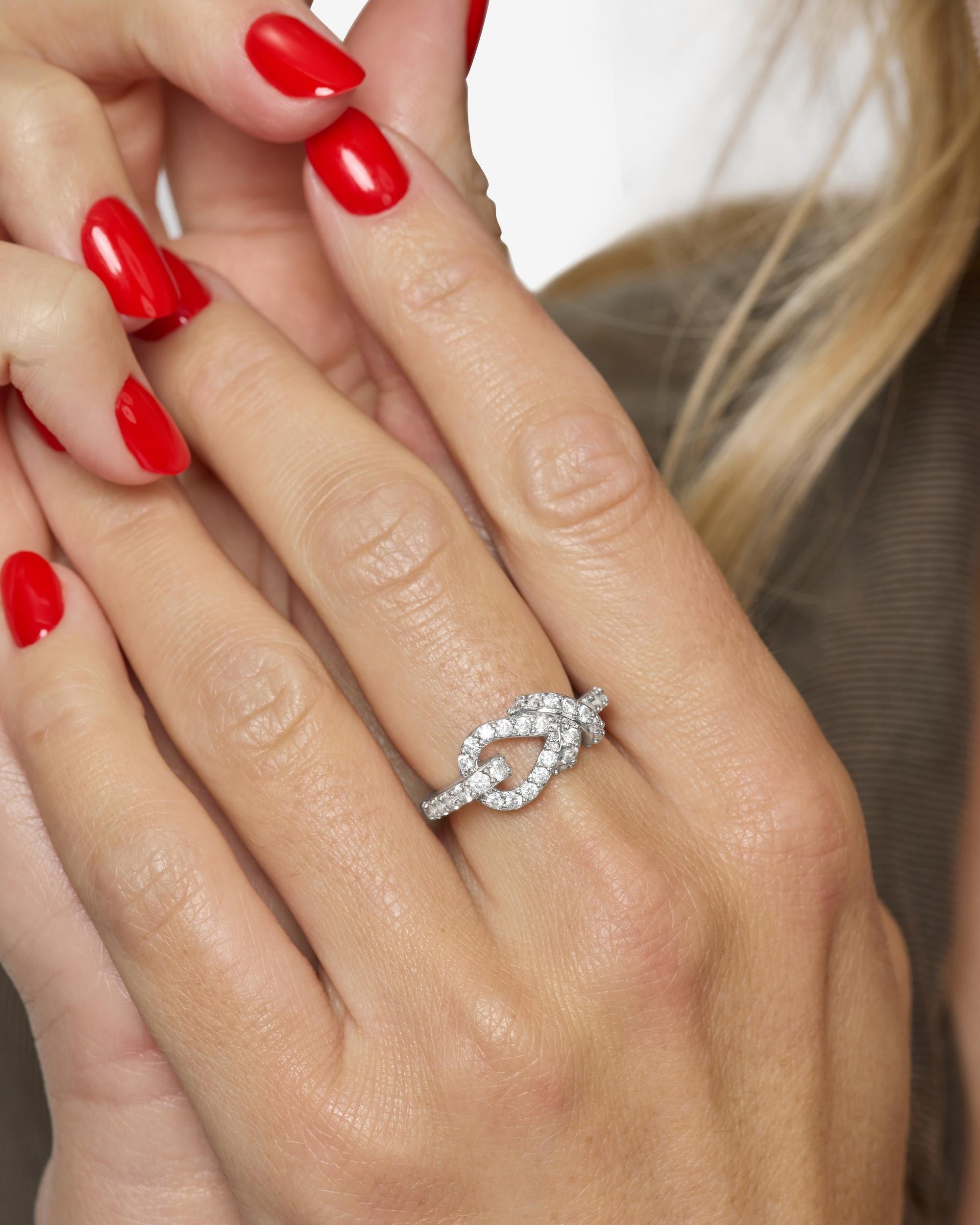 Knot Ring - Silver|White Diamondettes