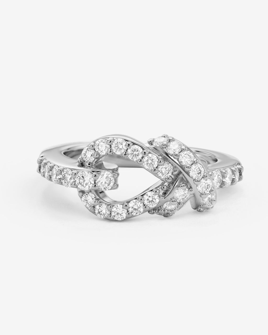 Knot Ring - Silver|White Diamondettes