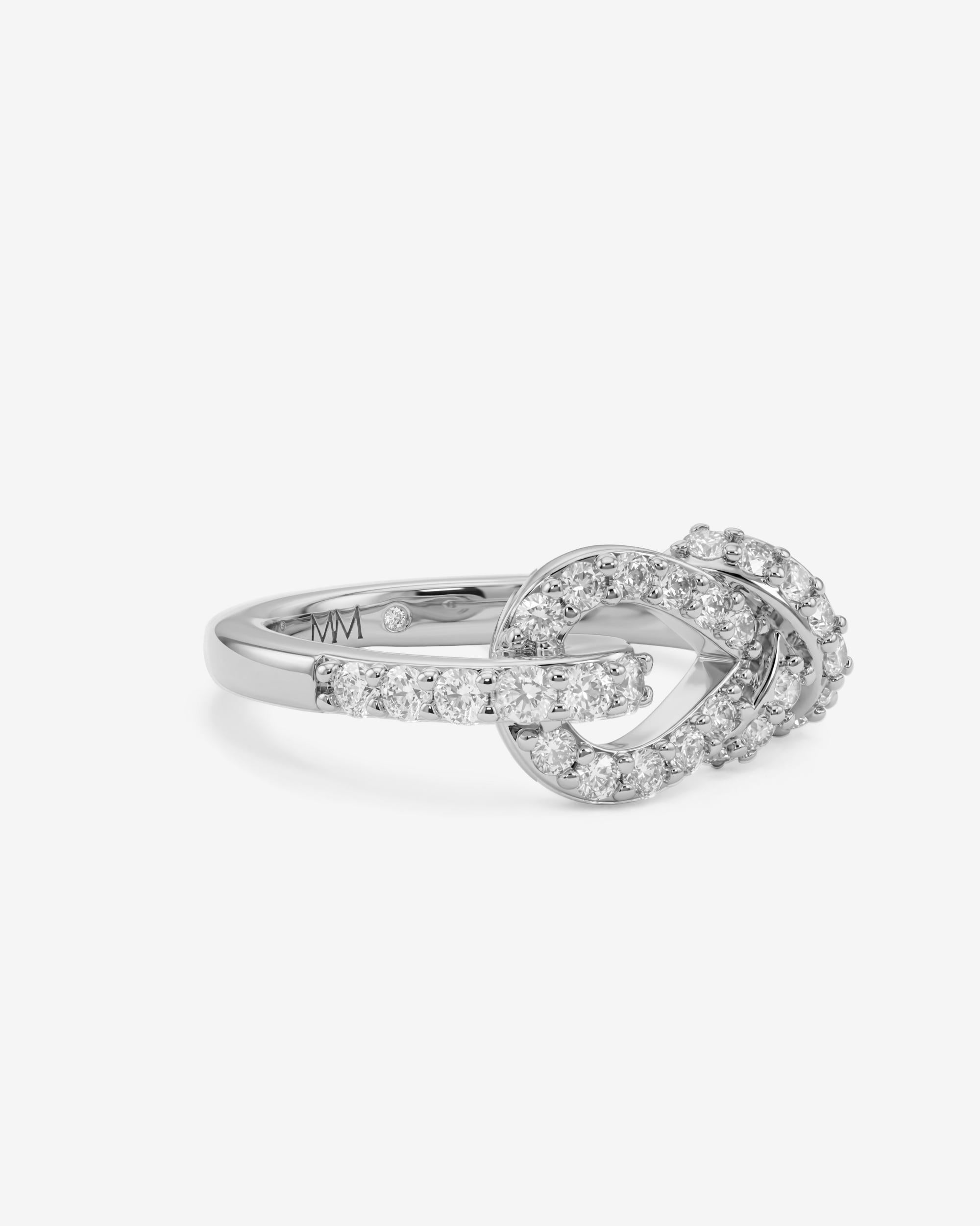 Knot Ring - Silver|White Diamondettes