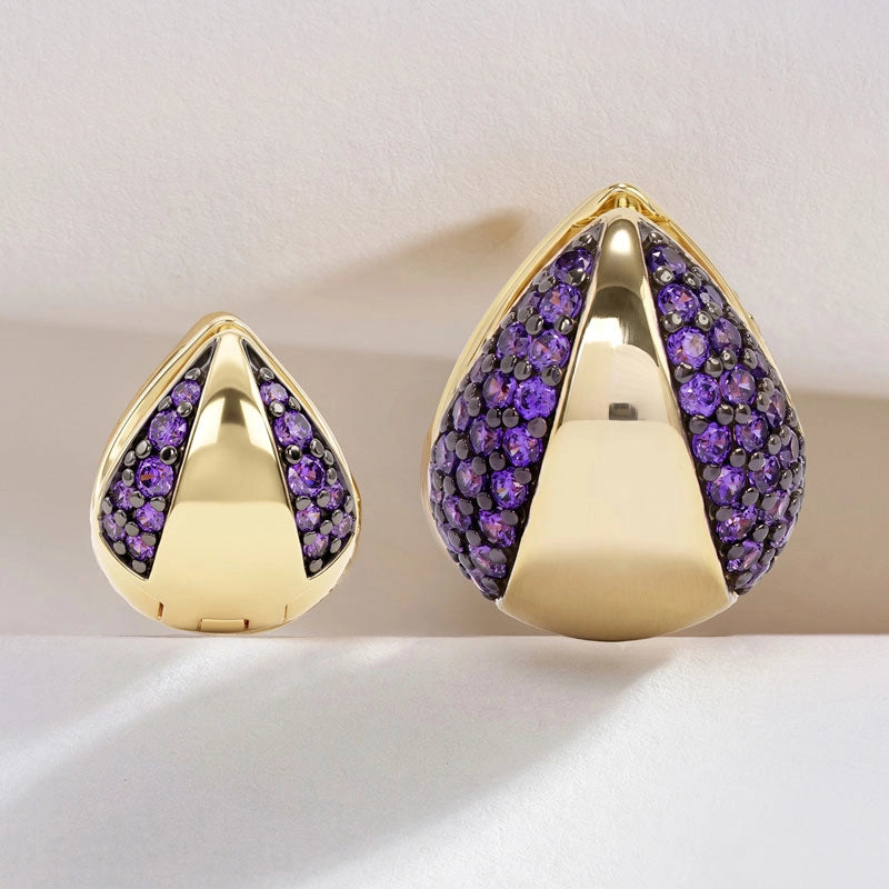 Norah & Lil Norah Split Pavé Earrings in NEW Lavender Amethyst