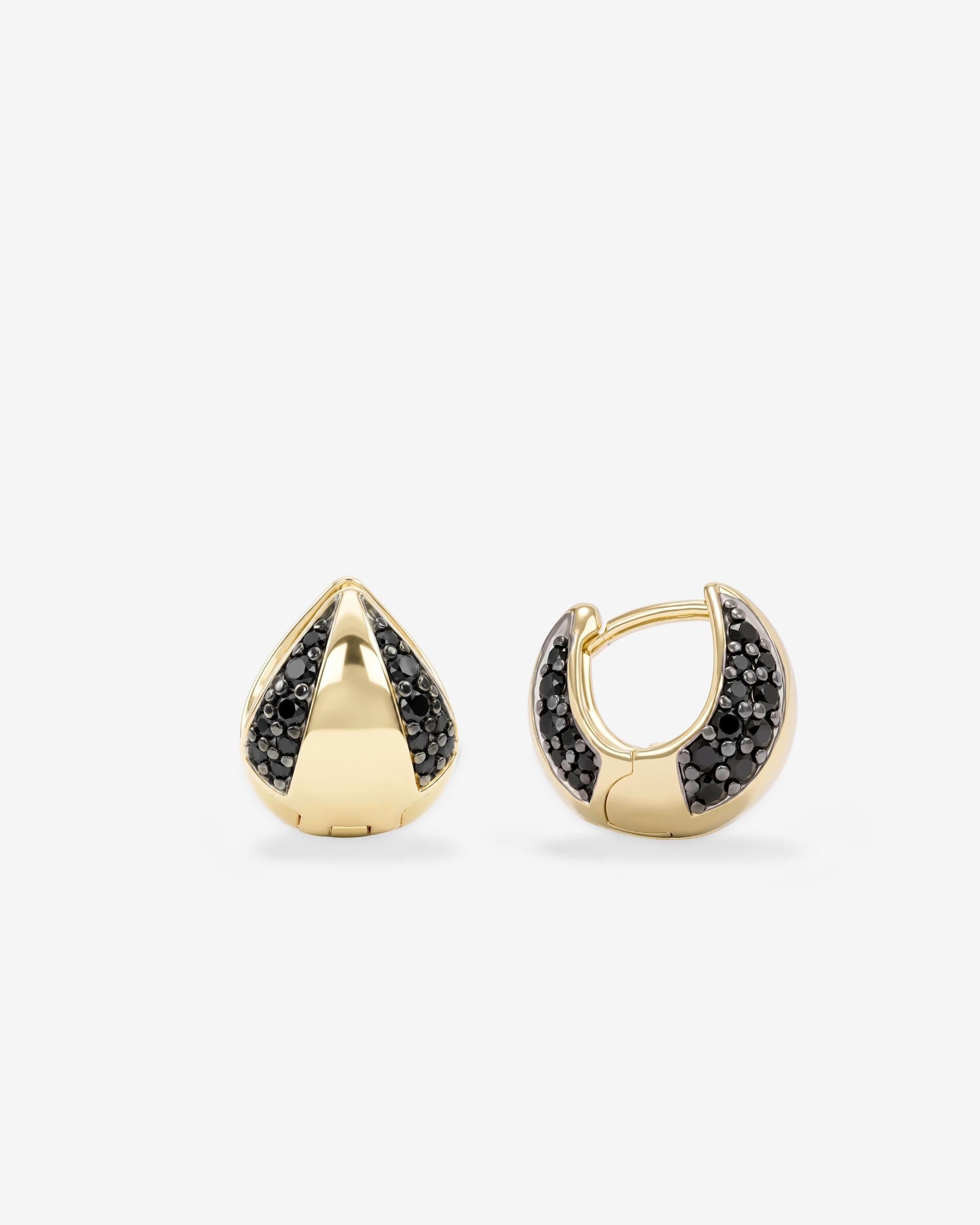 Lil Norah Split Pavé Earrings - Gold|Black Diamondettes – Melinda