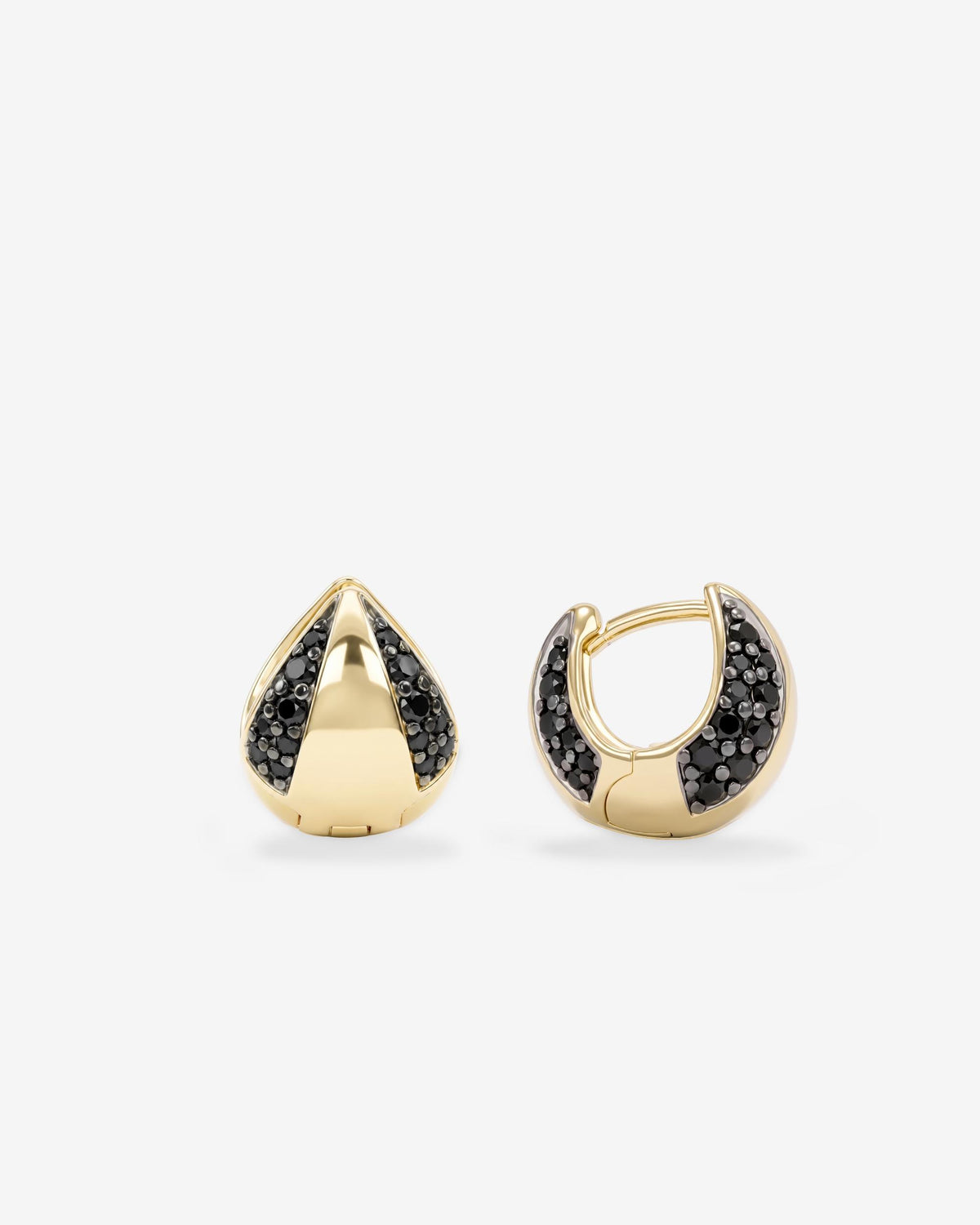 Lil Norah Split Pavé Earrings - Gold|Black Diamondettes