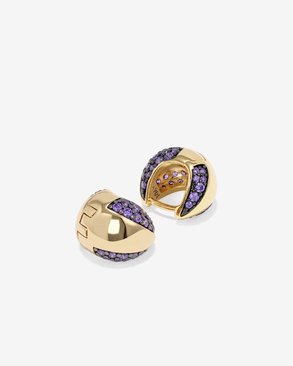 Lil Norah Split Pavé Earrings - Gold|Lavender Amethyst