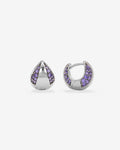 Lil Norah Split Pavé Earrings - Silver|Lavender Amethyst