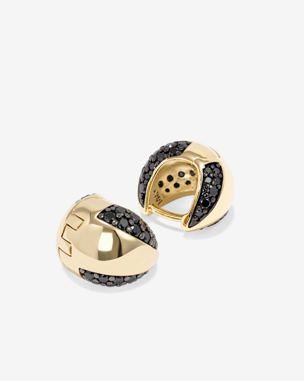 Lil Norah Split Pavé Earrings - Gold|Black Diamondettes
