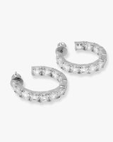 Lil' Queens Hoops 1" - Silver|White Diamondettes