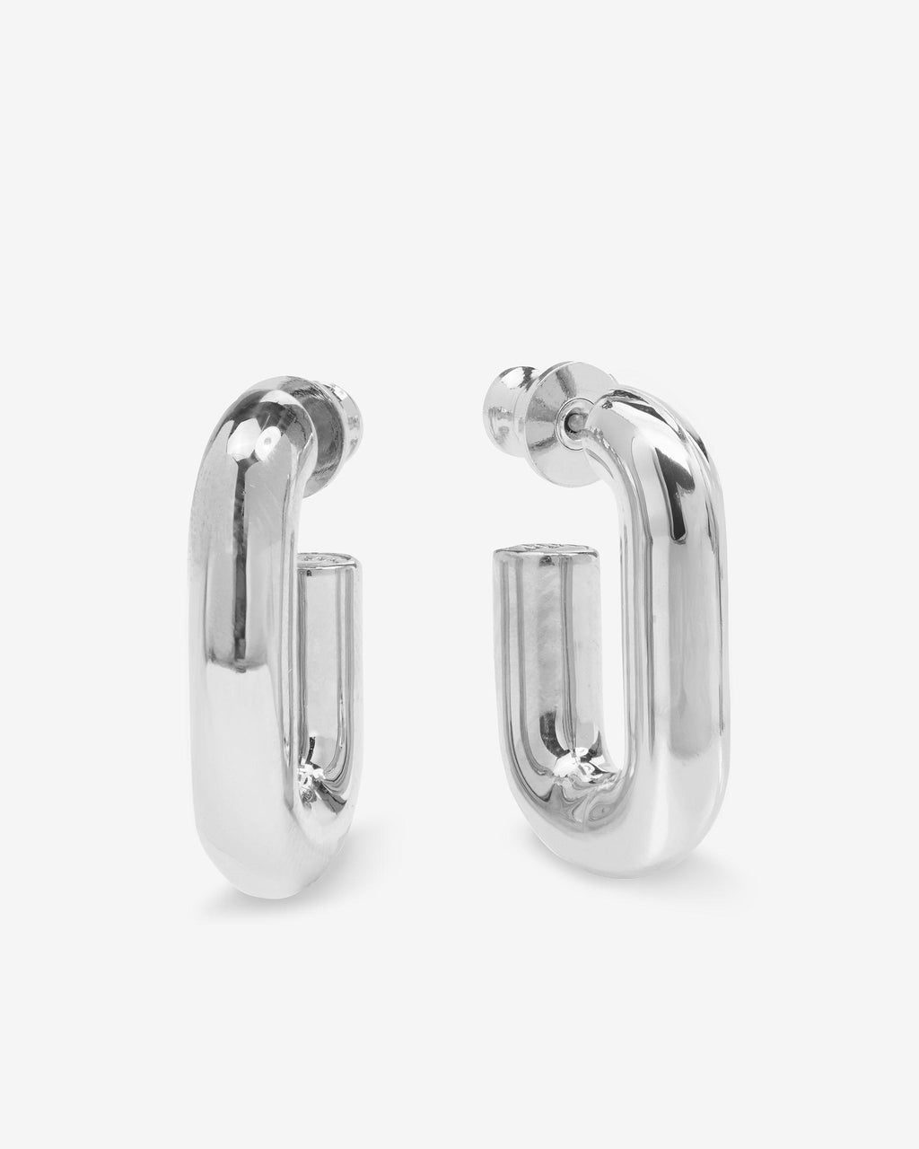 Lil Frankie Chain Huggies: Bold Silver Statement Hoops – Melinda