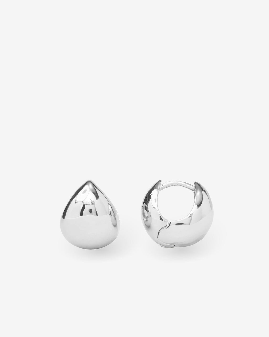 Lil' Norah Earrings | Sculptural Silver Teardrop Hoops – Melinda