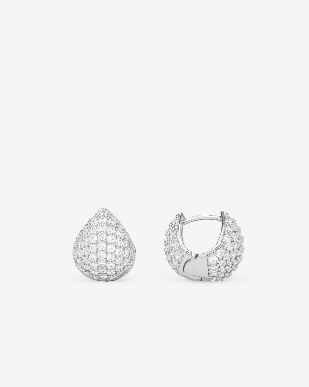 Lil' Norah Pavé Earrings - Silver|White Diamondettes