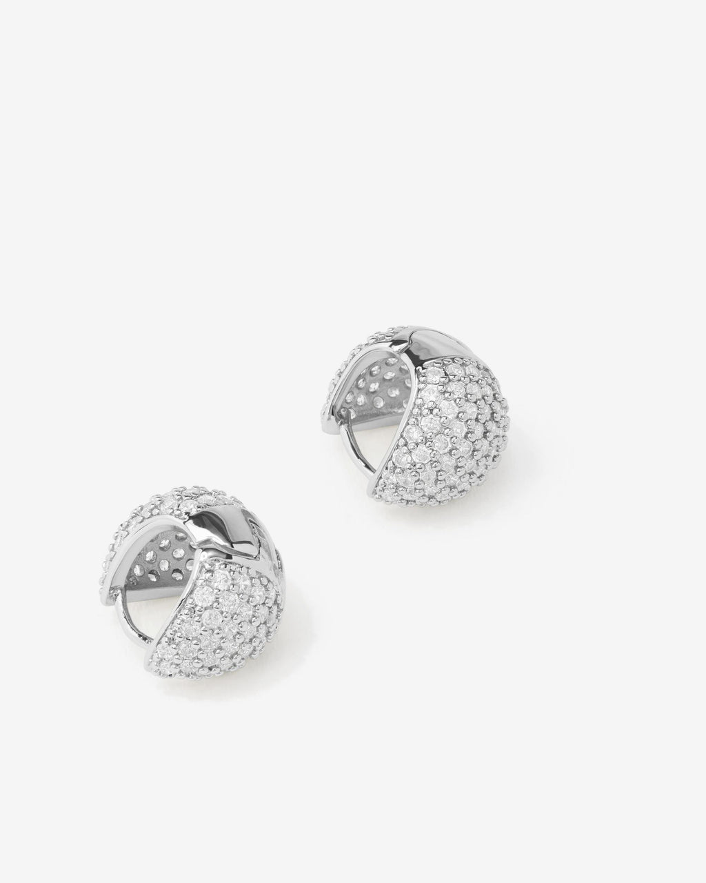 Lil' Norah Pavé Earrings - Silver|White Diamondettes