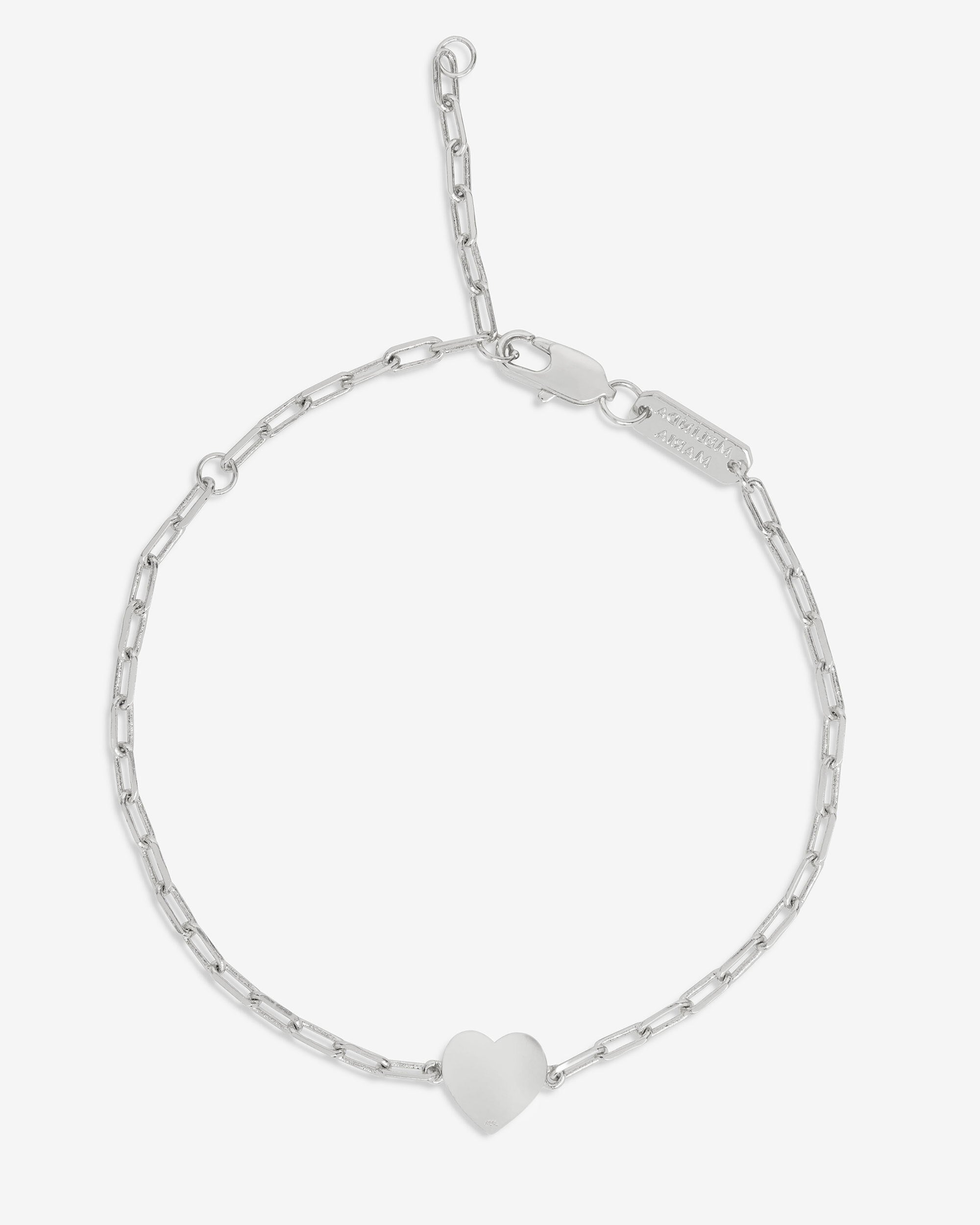 Love Letters Heart Bracelet - Silver|White Diamondettes