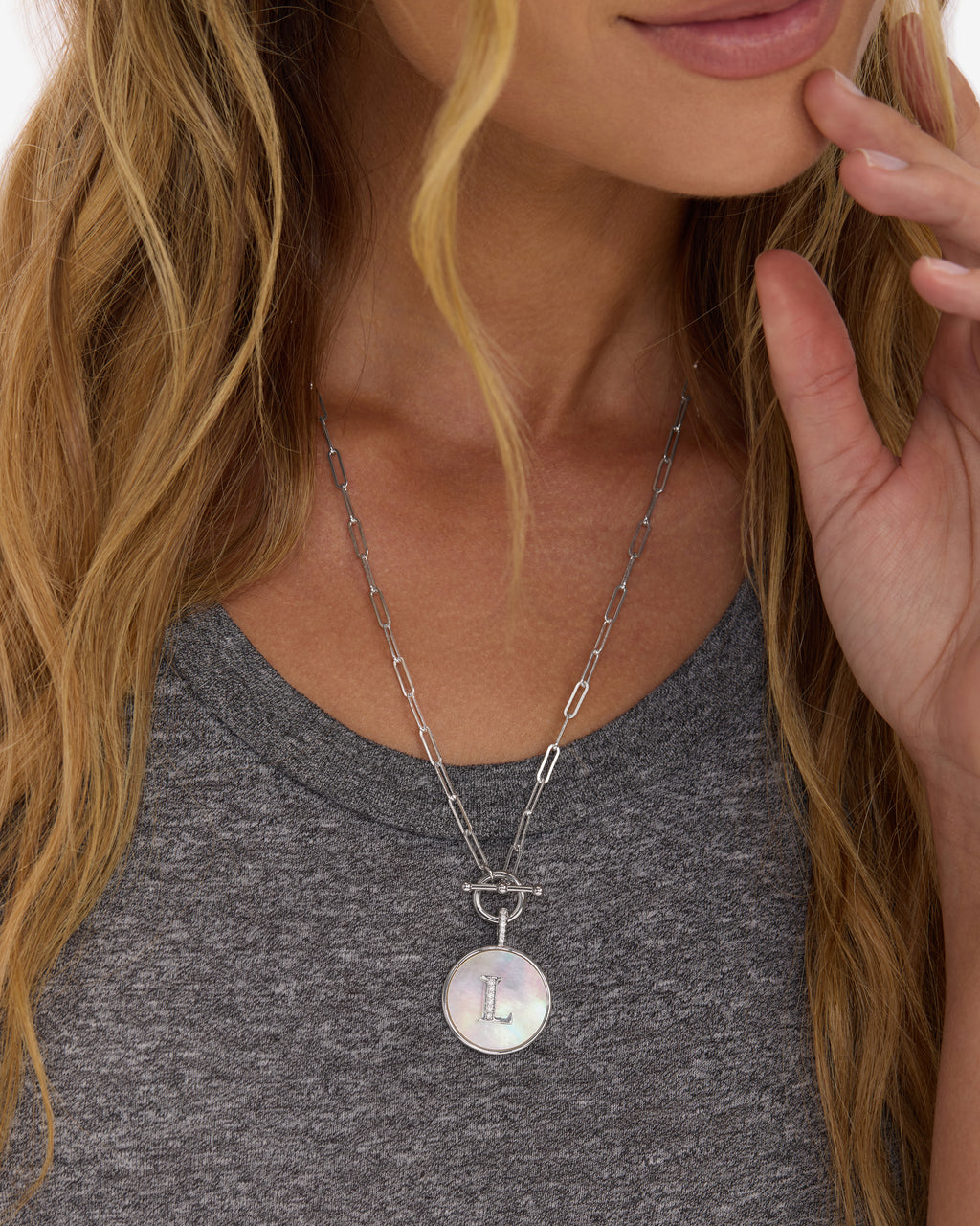 Love Letters Medallion Necklace 24mm - Silver