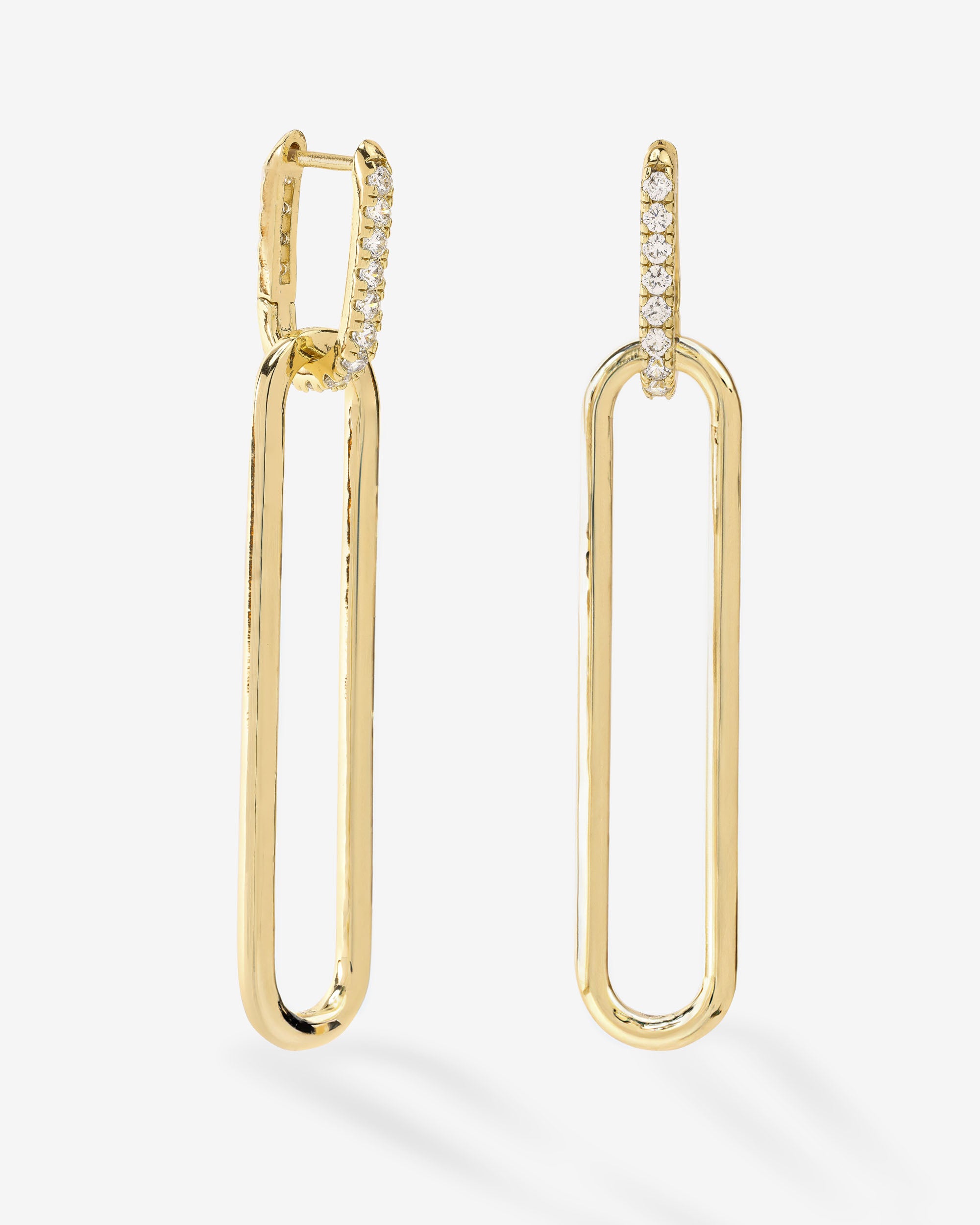 XL Carrie Chain Convertible Huggies - Gold|White Diamondettes