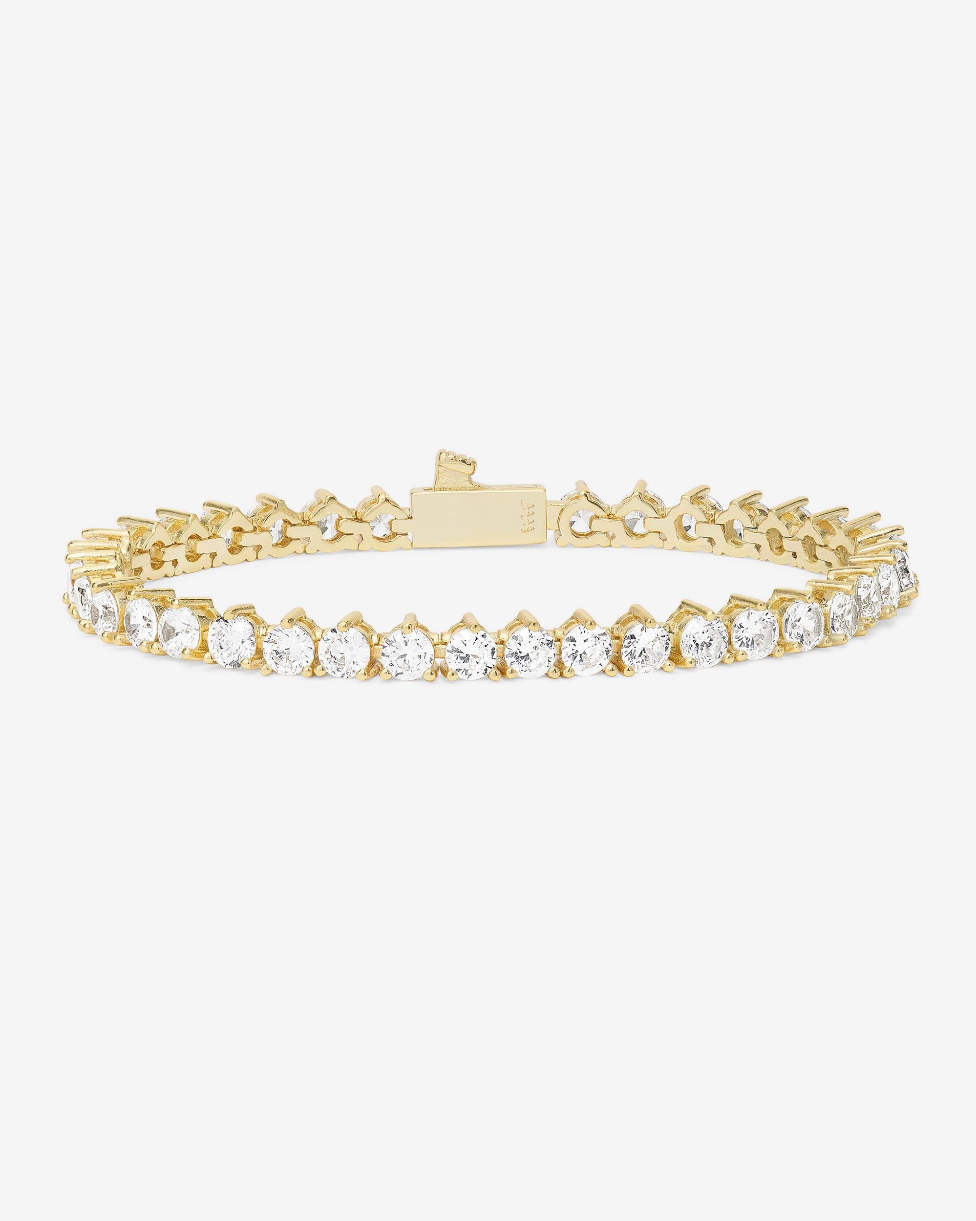 Not Your Basic Tennis Bracelet 4mm - Gold|White Diamondettes