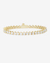 Mama Not Your Basic Tennis Bracelet - Gold|White Diamondettes