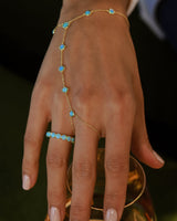 Mojave Opal Hand-Chain - Gold|Blue Opal