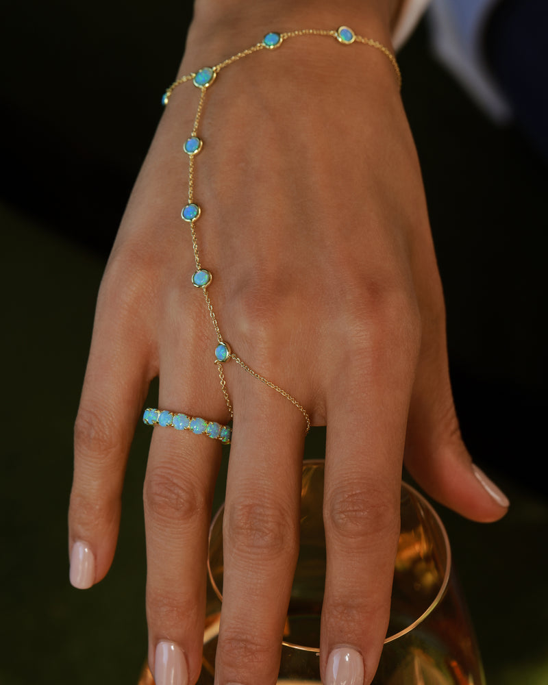 Mojave Blue Opal Hand-Chain
