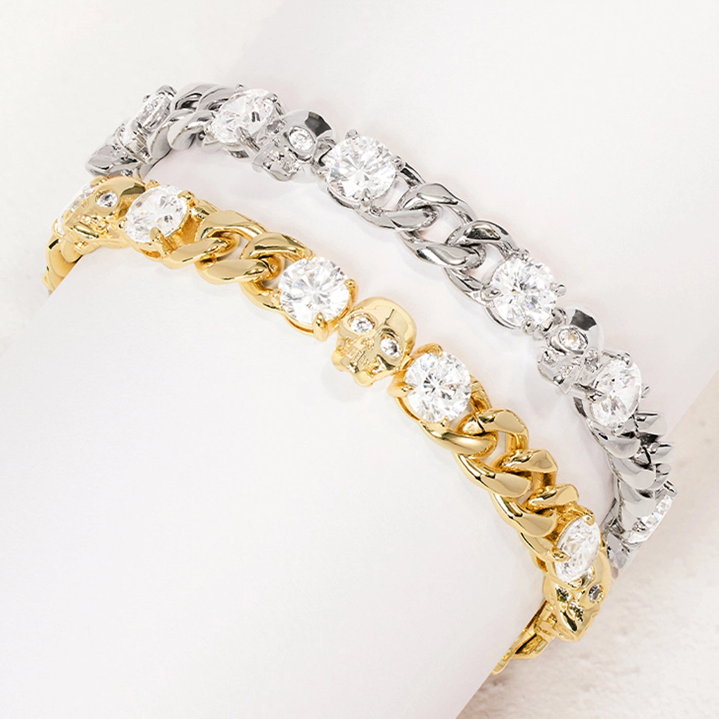 Gold & Silver Ride or Die Bracelets on a white background