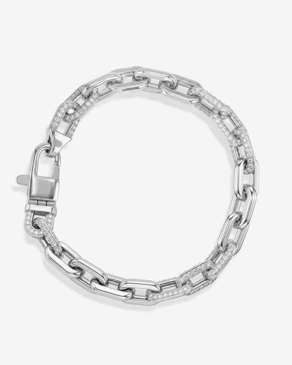 Micro Frankie Pavé Chain Bracelet 6.5mm - Silver|White Diamondettes