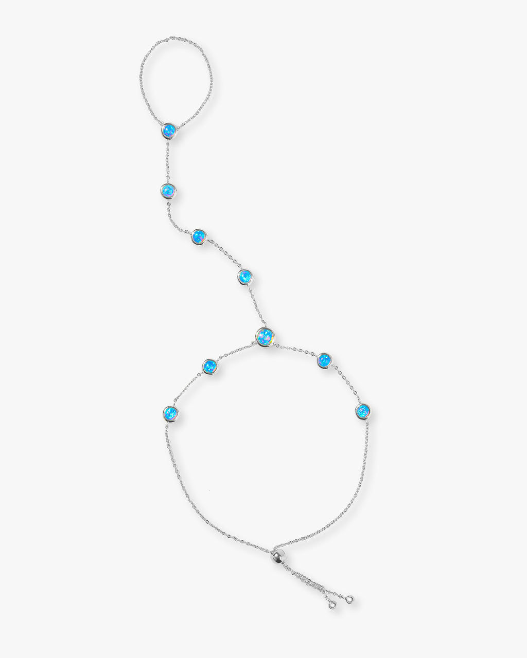 Mojave Hand Chain - Silver|Blue Opal