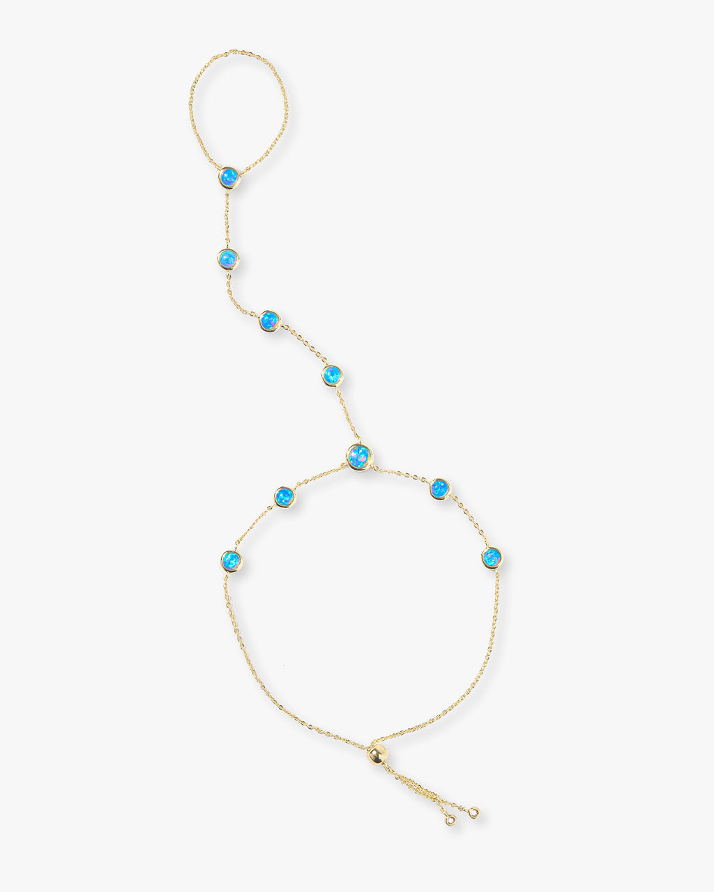 Mojave Hand Chain | Delicate Gold & Blue Opal – Melinda Maria Jewelry