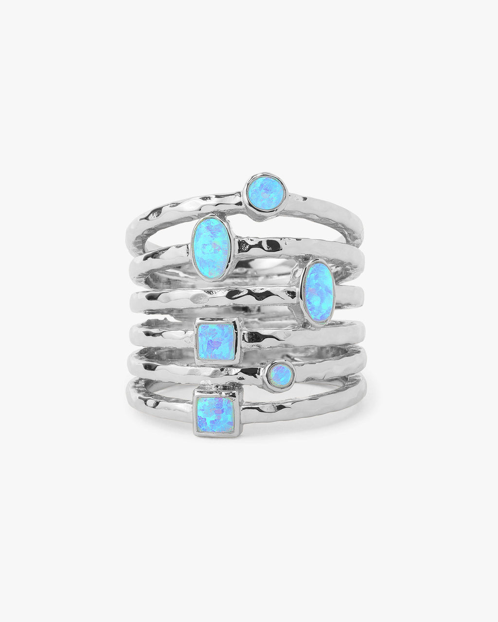 Monroe Ring Silver Blue Opal