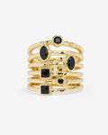 Monroe Ring - Gold|Black Diamondettes