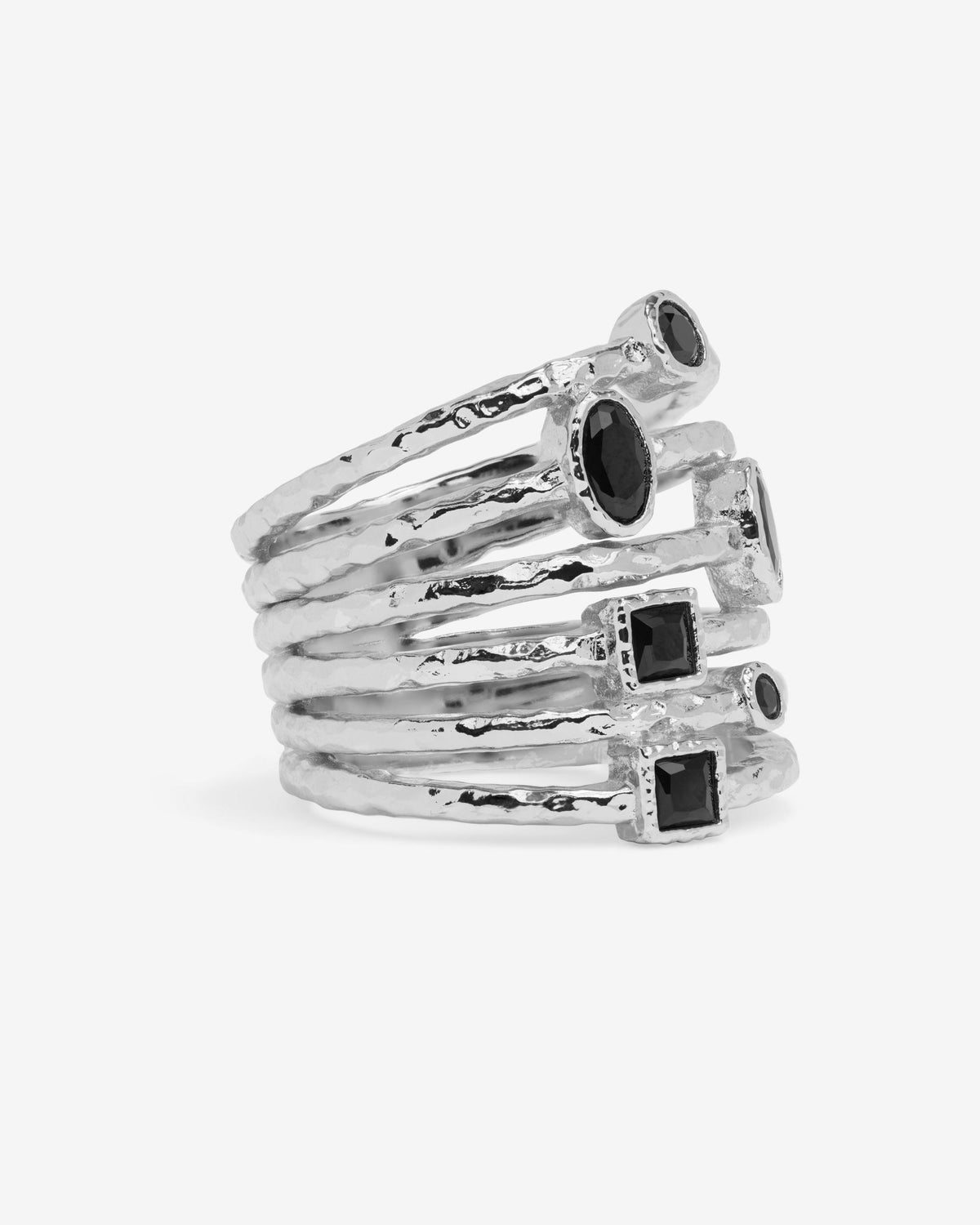 Monroe Ring - Silver|Black Diamondettes