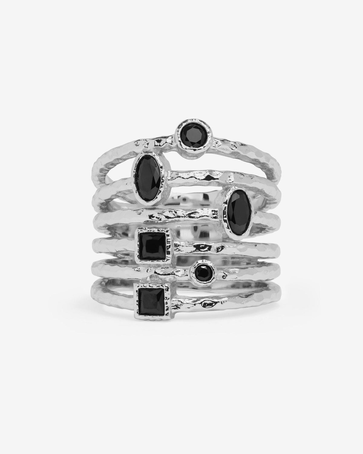 Monroe Ring - Silver|Black Diamondettes