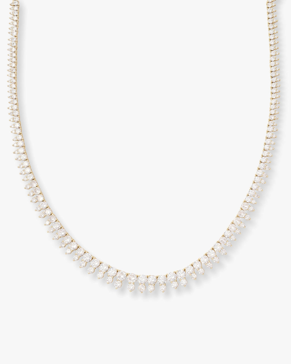 Shes Icon Riviera Tennis Necklace 16" Gold White Diamondettes