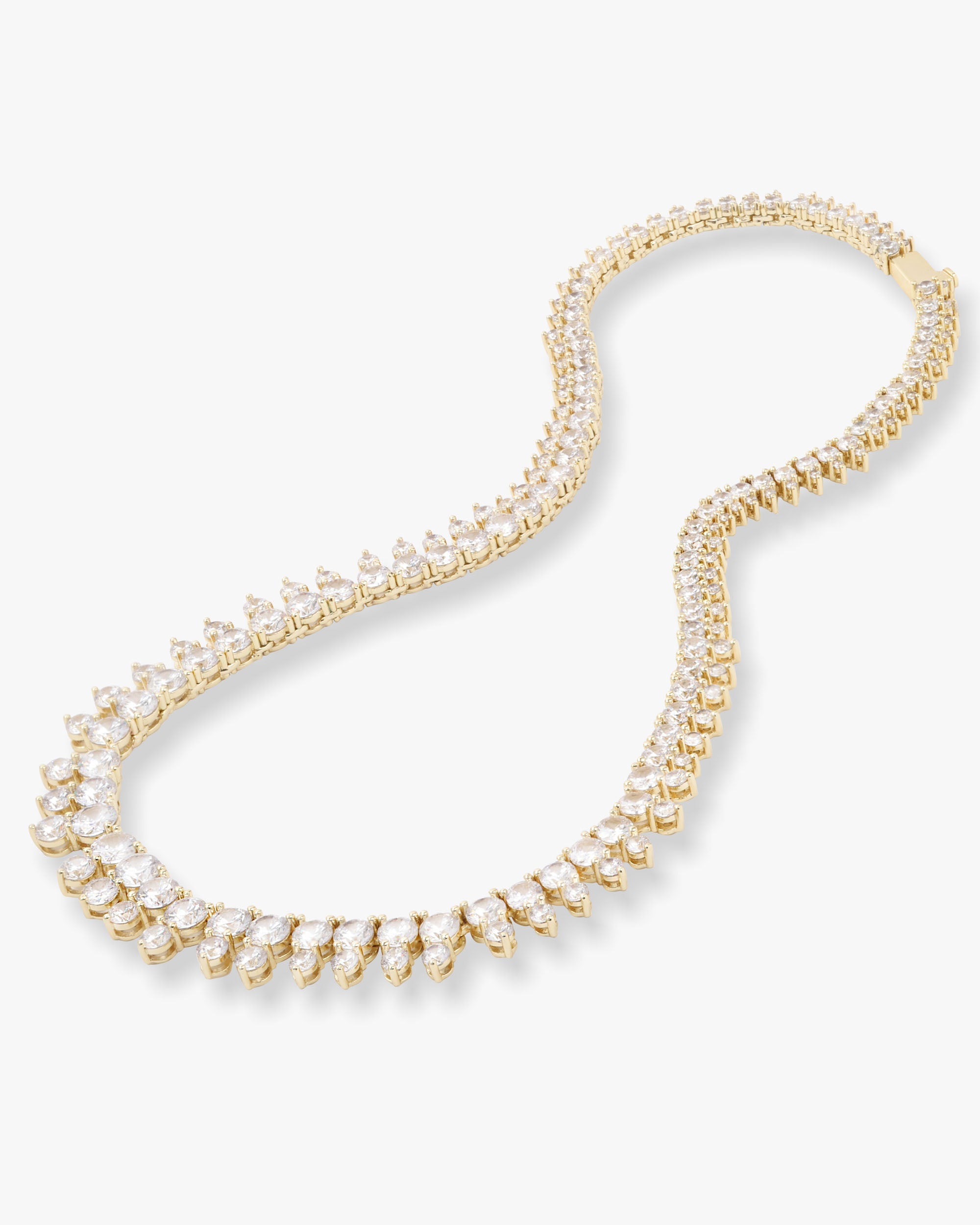 She's an Icon Riviera Tennis Necklace 16" - Gold|White Diamondettes
