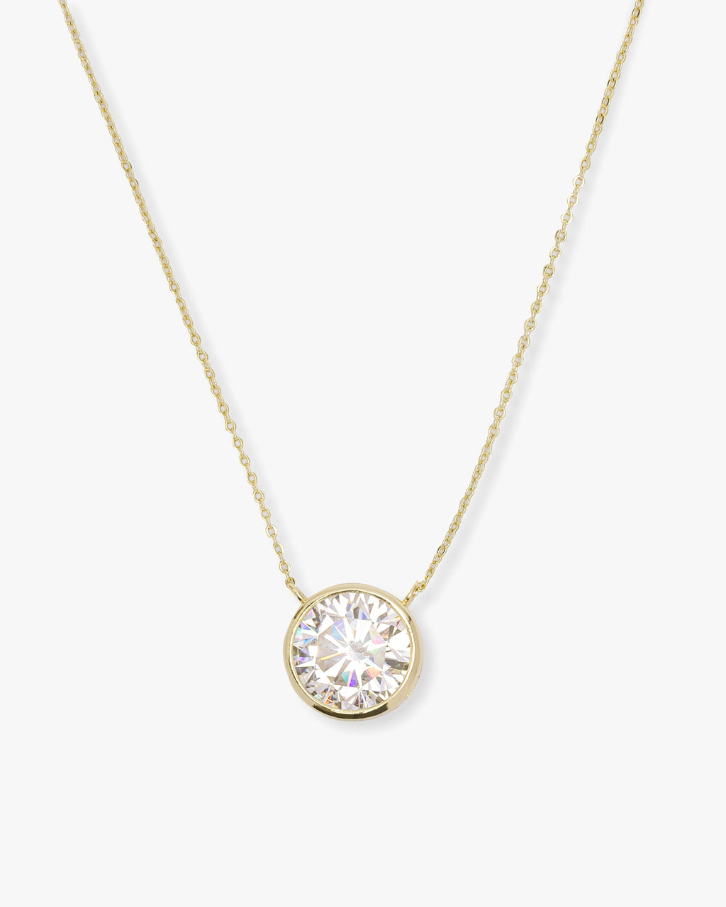 Baroness Pendant 10mm - Gold|White Diamondettes