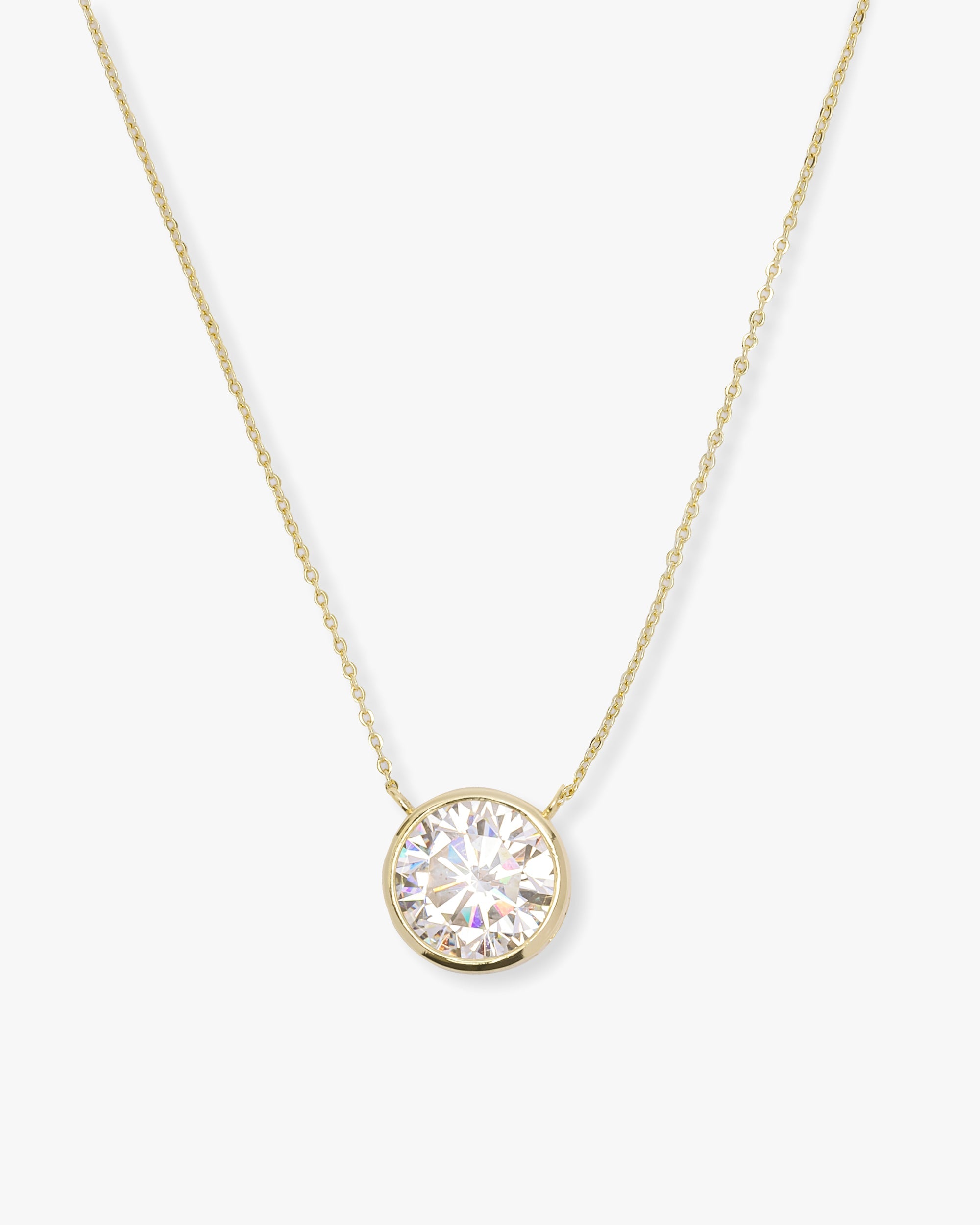 Baroness Pendant 10mm - Gold|White Diamondettes