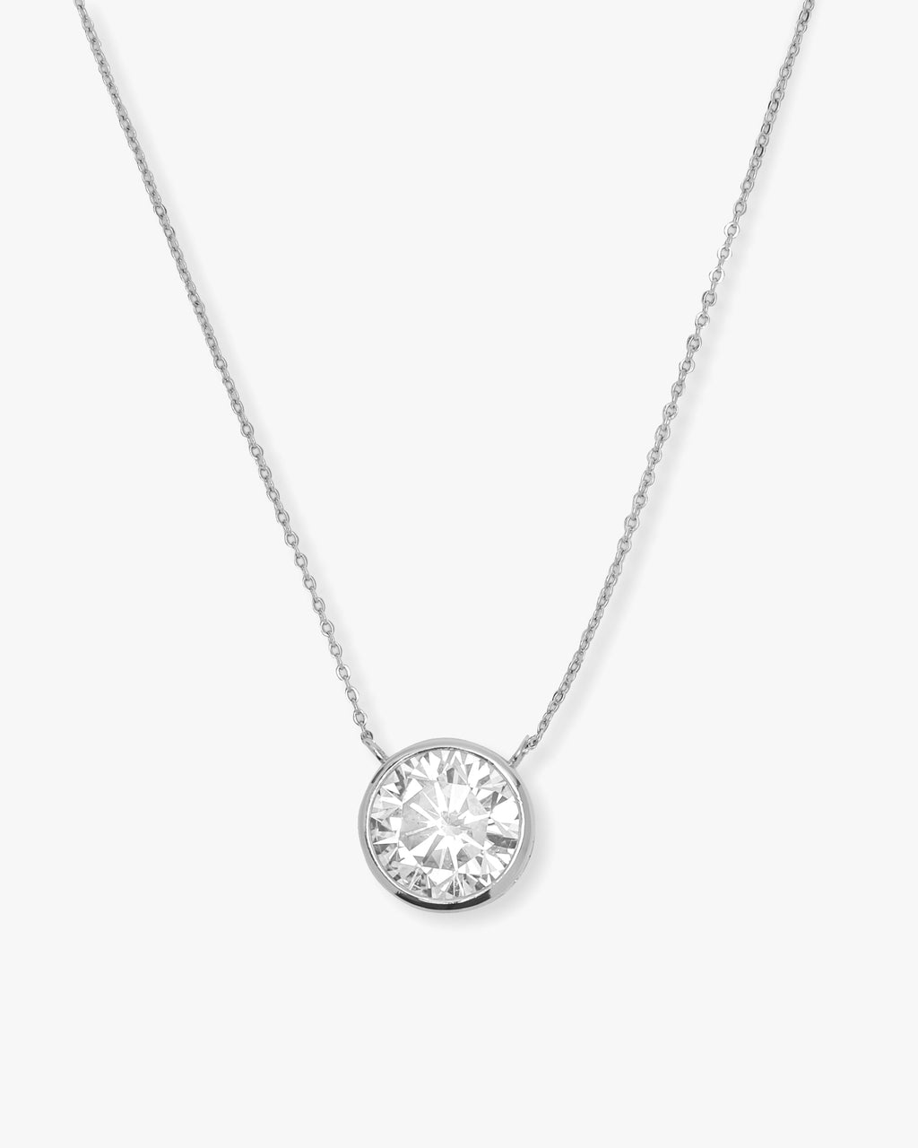Baroness Pendant 10mm Silver White Diamondettes