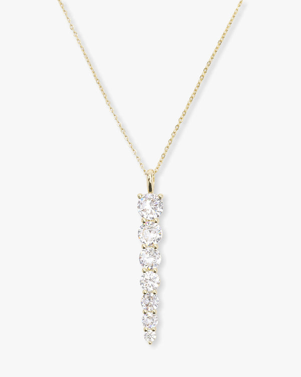 "Oh She Fancy" 7-Drop Necklace - Gold|White Diamondettes