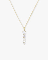 "Oh She Fancy" 5-Drop Necklace - Gold|White Diamondettes