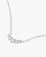 Not Your Basic Multi Stone Pendant Necklace - Silver