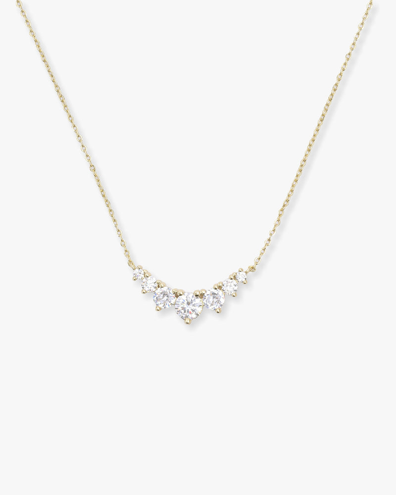 Not Your Basic Multi Stone Pendant Necklace - Gold