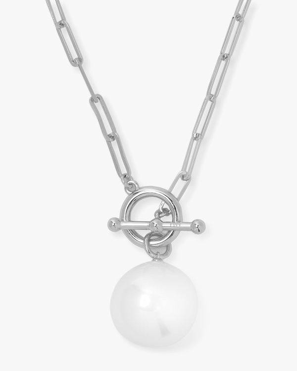 Life's A Ball Pearl Pendant Necklace - Silver