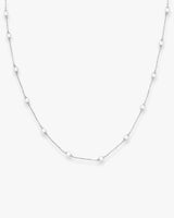 Perfect Pearl Infinity Necklace - Silver