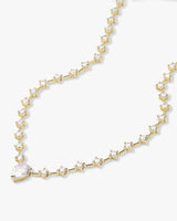 "Omg It's So Cute" Necklace - Gold|White Diamondettes