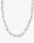 Carrie Pavé Chain Necklace 8mm - Silver|White Diamondettes
