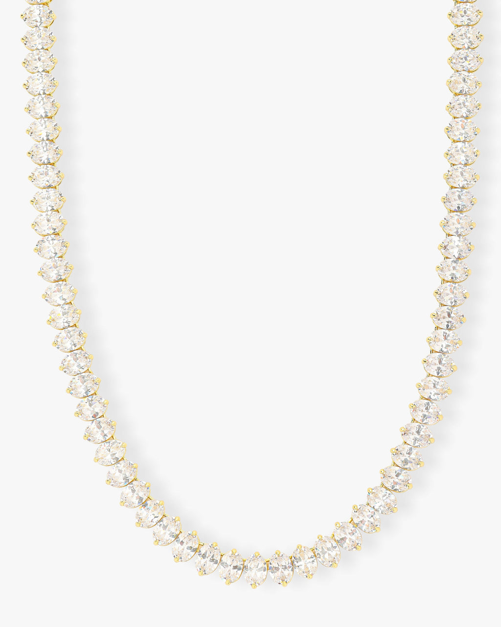 Hello Gorgeous Tennis Necklace 6mm - Gold|White Diamondettes