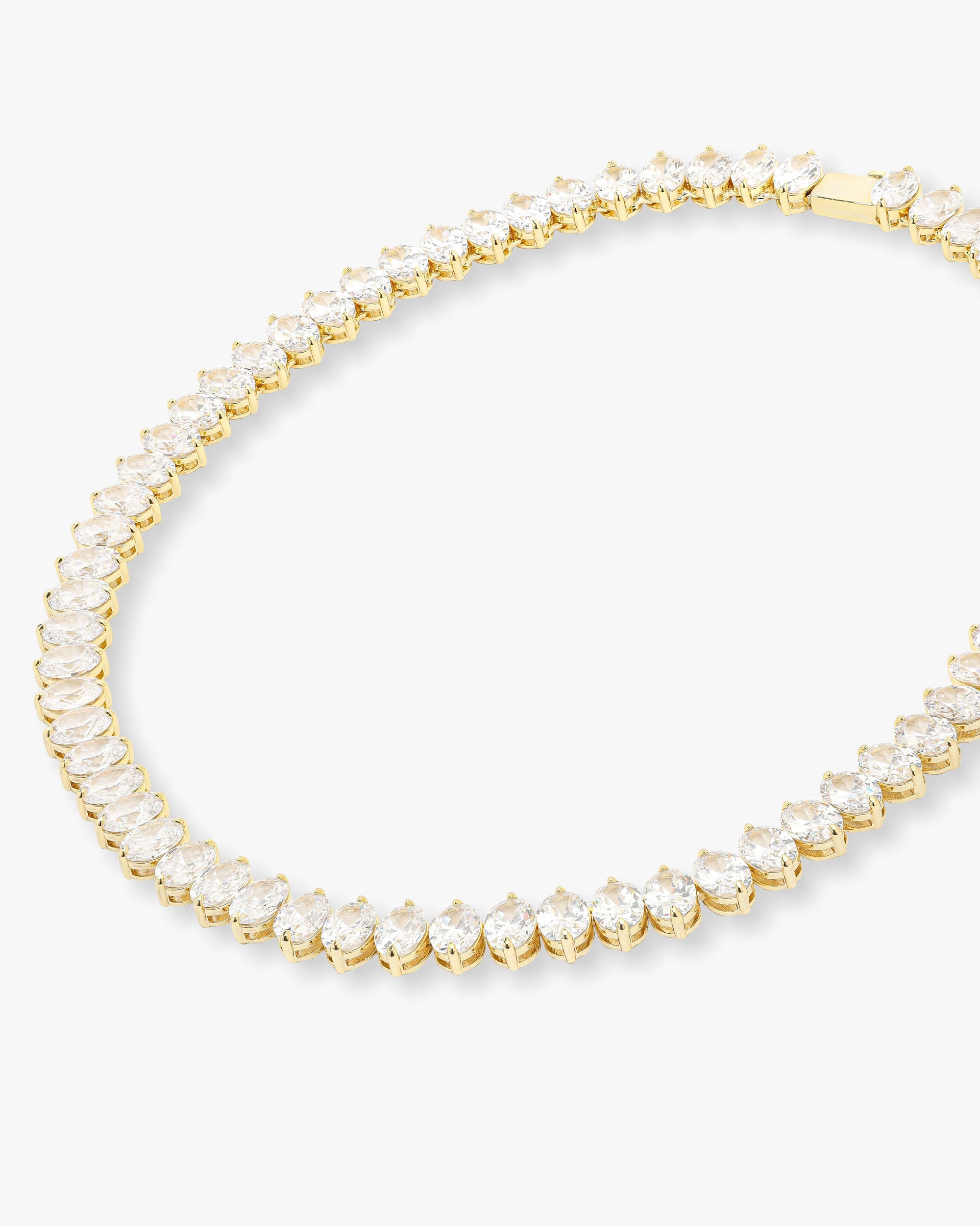 Hello Gorgeous Tennis Necklace 6mm - Gold|White Diamondettes