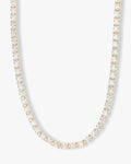 Grand Slam Tennis Necklace - Gold|White Diamondettes