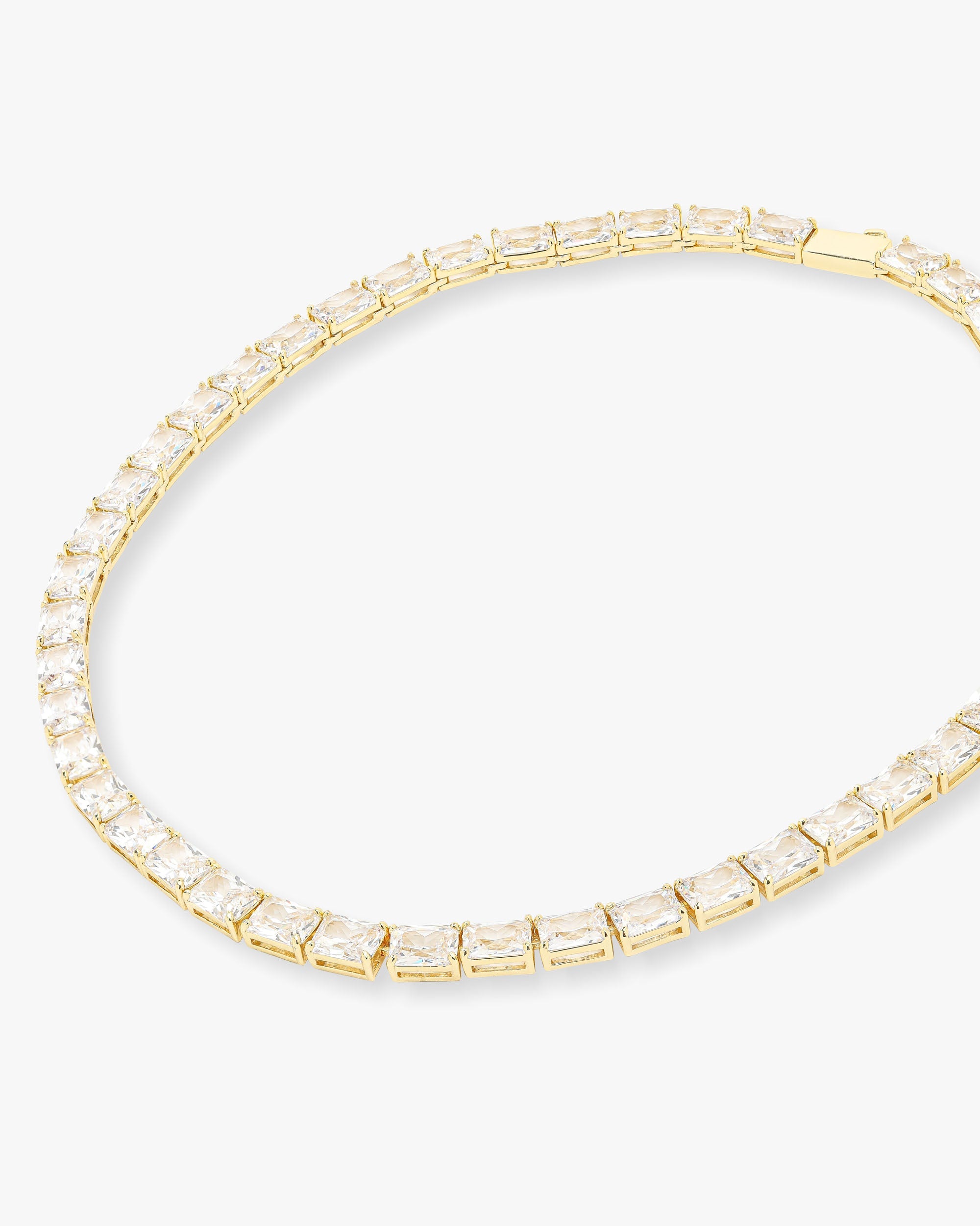 Grand Slam Tennis Necklace - Gold|White Diamondettes
