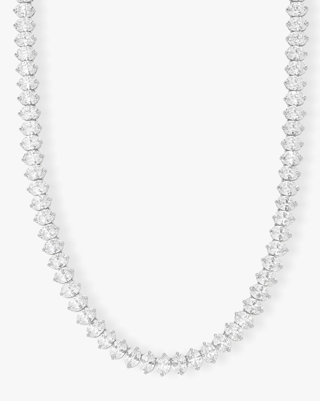 Hello Gorgeous Tennis Necklace 6mm - Silver|White Diamondettes