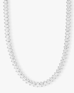 Hello Gorgeous Tennis Necklace 6mm - Silver|White Diamondettes